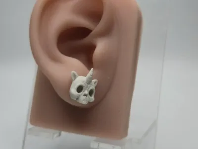 Unicorn Skellington Popper Earrings earrings, photo by LoFi Layers